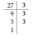 Ejemplos de números compuestos (Descomposición del número 27)