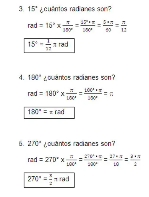 Ejemplos de conversión de grados a radianes-1