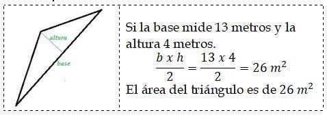 Calcular el área del triángulo