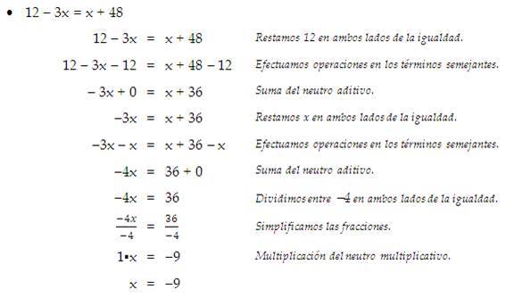 Ejemplos resueltos de ecuaciones
