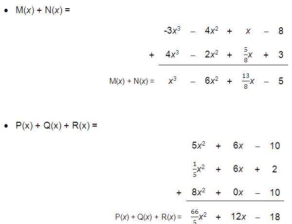 ejemplos de suma de polinomios-2