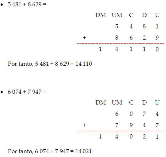 sumas de 4 cifras-1