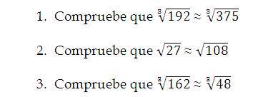 Ejercicios de simplificación de radicales