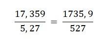 Ejemplos de División de números decimales