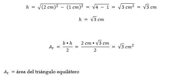 Altura y área del triángulo equilátero