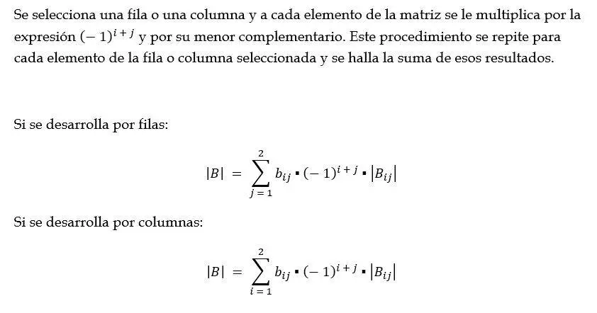 Calcular determinante de una matriz cuadrada 2x2