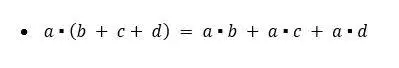 Propiedad distributiva de la multiplicación respecto de la adición ejemplo algebraico