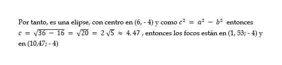 Resultado de completación de cuadrados para conversión de ecuación general a ecuación cuadrática