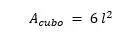 Fórmula del área de un cubo