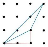 Calcular la longitud de cada uno de los lados del triángulo azul usando Pitágoras 3